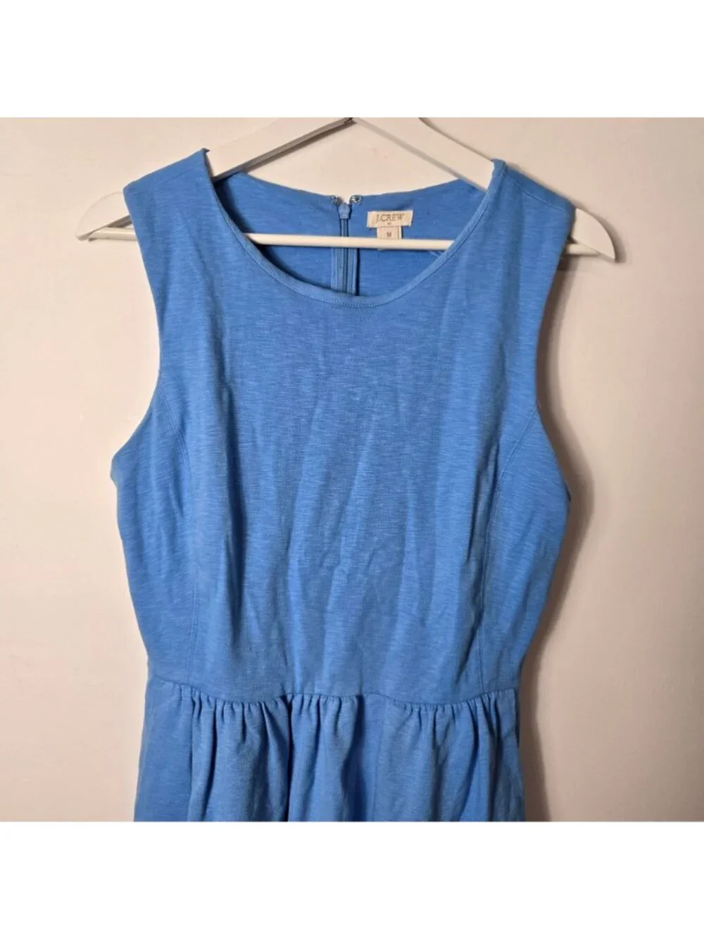 J. Crew Size M Daybreak Cornflower Blue Mini Dress Pockets Sleeveless